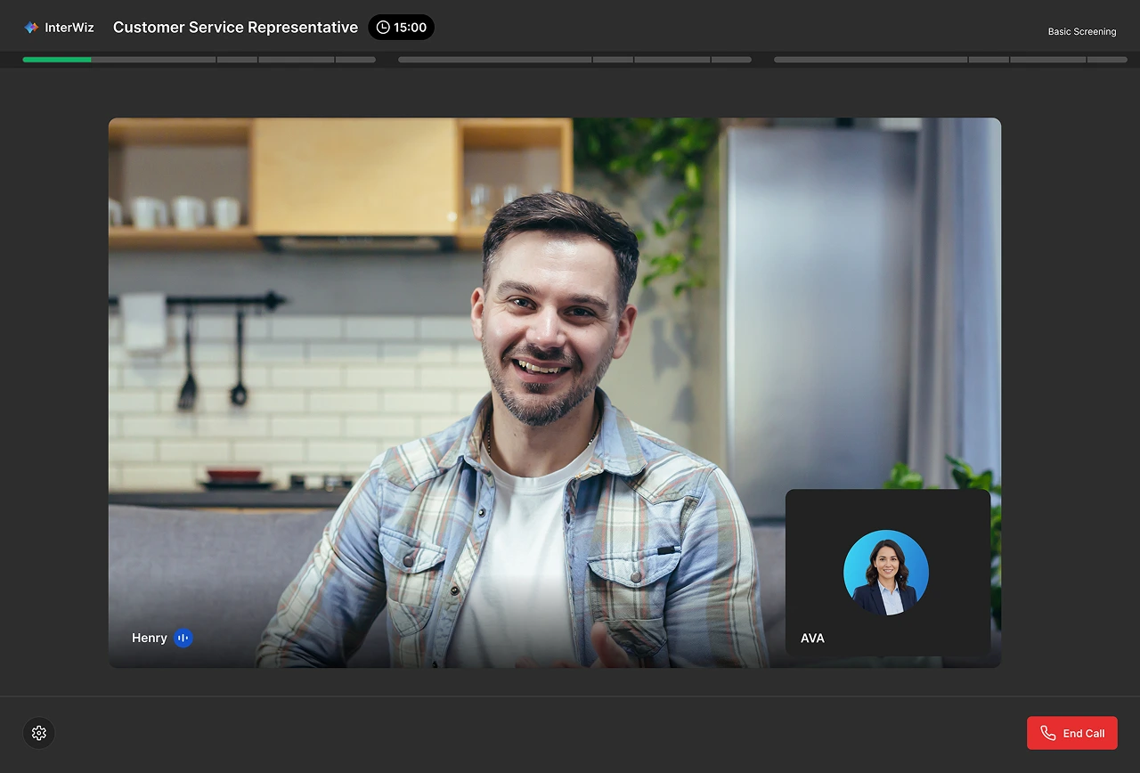 AI interview session interface